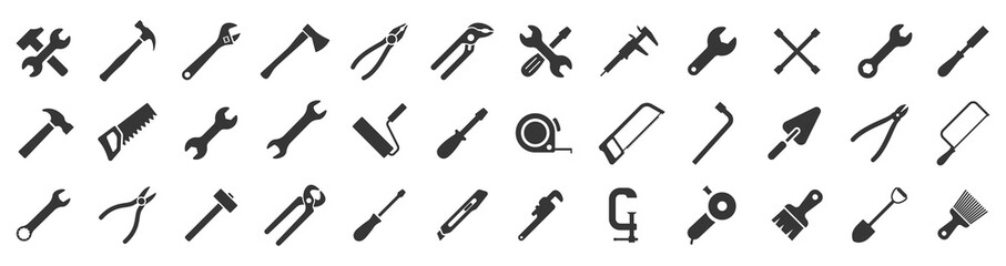 Fototapeta Tools icons set. Instruments signs collection. Tool simple icon. Vector obraz