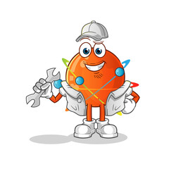 atom mechanic cartoon. cartoon mascot vector