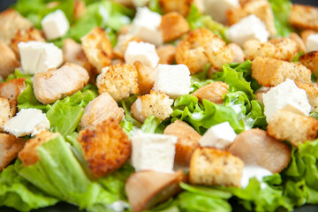 bottom view caesar salad food photo