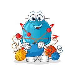 atom tailor mascot. cartoon vector