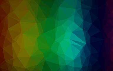 Dark Multicolor, Rainbow vector shining triangular template.