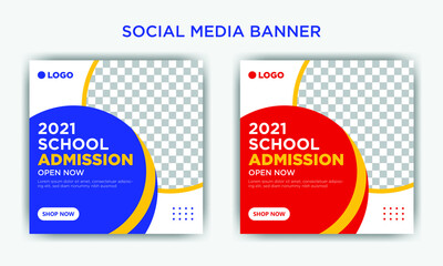 School Admission Social Media Banner Design