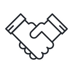 Handshake in the form of heart. Agreement, support, union symbol.