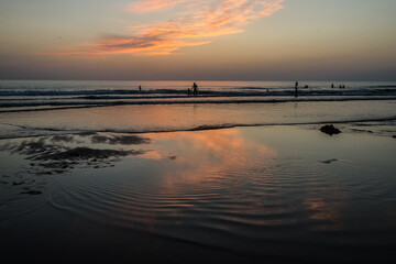 Naklejka premium Coucher du soleil sur le Bassin d'Arcachon, France