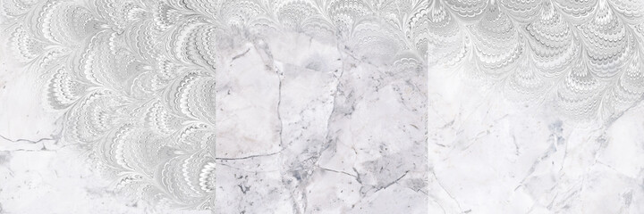 patterned background on gray marble floor