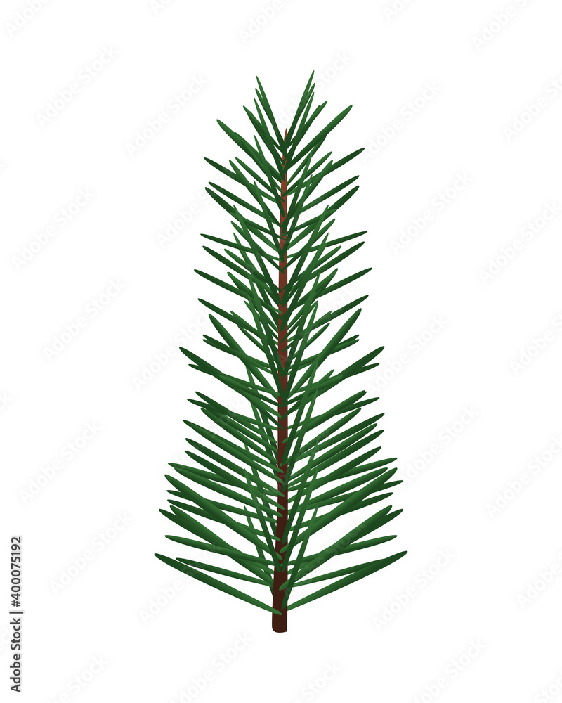 Wall mural happy merry christmas fir leaf pine tree icon