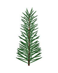 happy merry christmas fir leaf pine tree icon