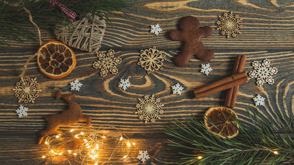 Christmas background gingerbread for holidays