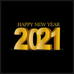 Greeting card of new year 2021 - Vector illustration