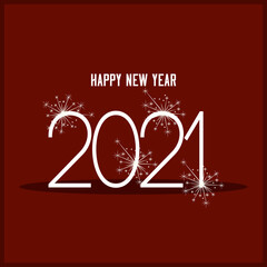 Greeting card of new year 2021 - Vector illustration