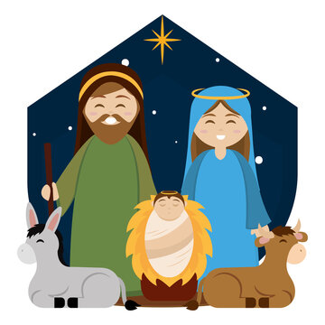 recommend clip art: Cartoon of a nativity. Christmas character - Vector illustration