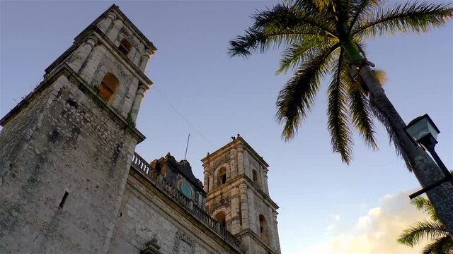 Iglesia de San Servacio, St. Servacio Church in the colonial town of Valladolid, in Yucatan, Mexico.
