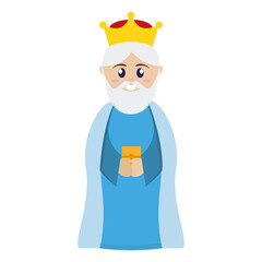 Isolated magic king cartoon. Christmas season - Vector illustration
