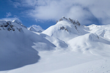 Fototapeta premium winter landscape, Lareccio canals and Colombe pass