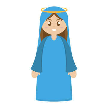 recommend clip art: Isolated virgin mary cartoon. Christmas character - Vector illustration