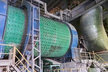 Concrete mixing tower. Concept of on-site construction facility.