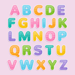 set of colorful cute alphabet