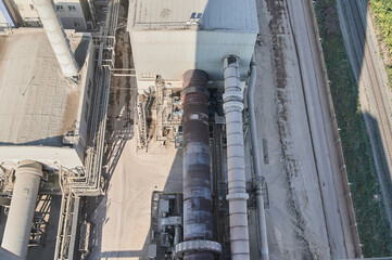 Concrete mixing tower. Concept of on-site construction facility.