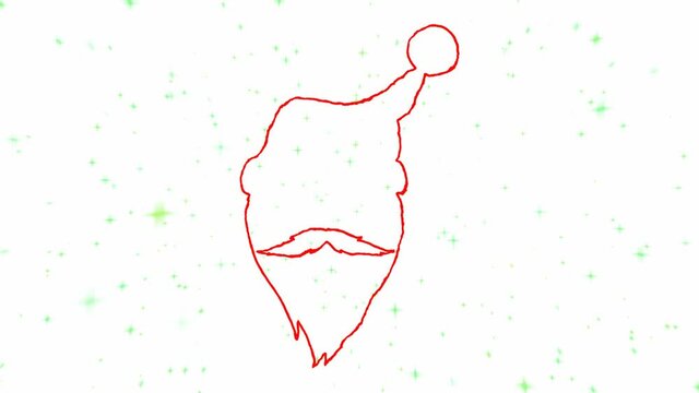 Sagoma di Babbo Natale disegno su sfondo bianco.