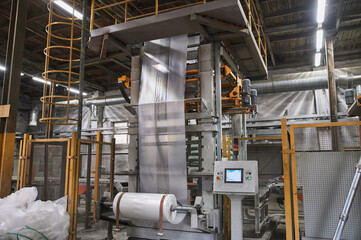 Concrete mixing tower. Concept of on-site construction facility.