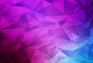 Light Pink, Blue vector shining triangular background.
