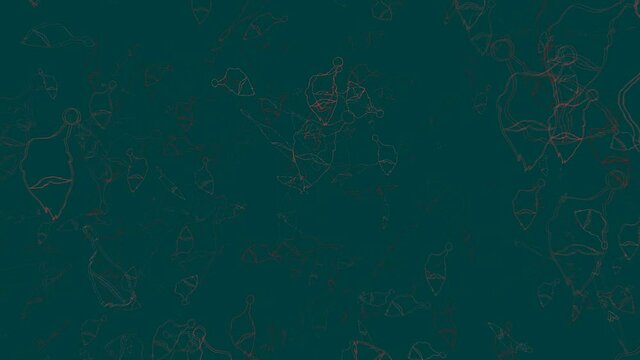 Sagome di Babbo Natale disegno su sfondo verde scuro.