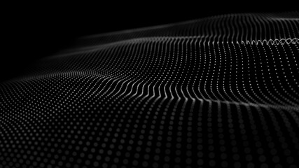Abstract digital background. Network connection structure. Big data. Futuristic abstract wave. 3D rendering.
