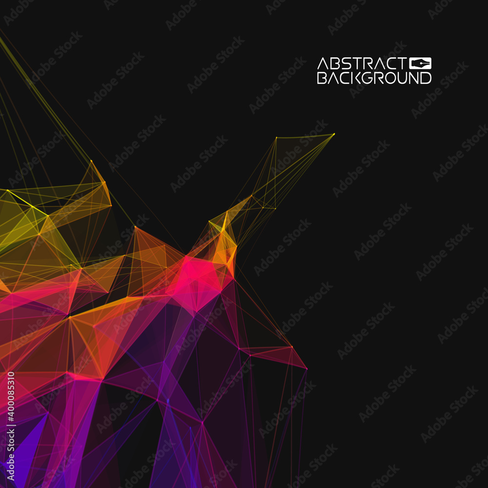 Poster colorful data abstract infographic. data sorting color flow. bigdata abstract plexus vector backgrou