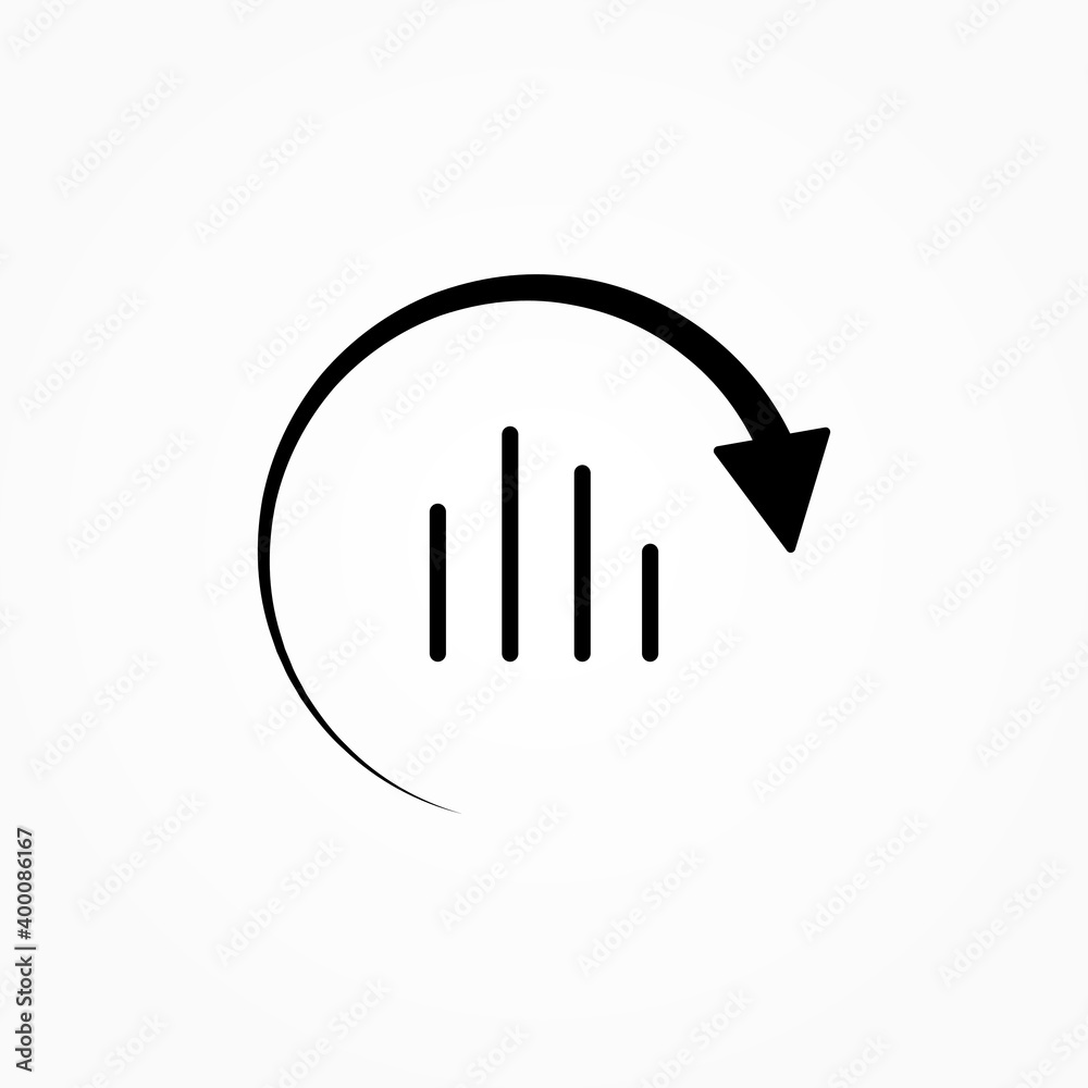 Poster icon update report bar graph analysis and statistics data graphic design vector illustration