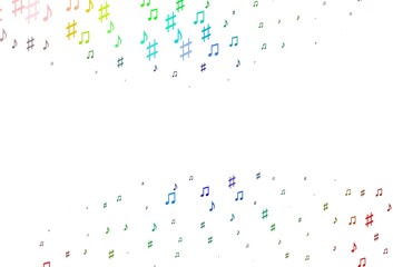 Light Multicolor, Rainbow vector backdrop with music notes.