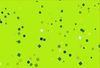 Light Green vector pattern in polygonal style with circles.