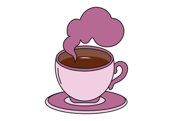 Coffee and tea cup Vector color full icon, tea cup sketch illustration