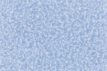 Winter, snow and frost, surface structure of a winter landscape with large crystals, white background.