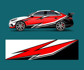 wrap design for custom sport car. Sport racing car wrap decal and sticker design.