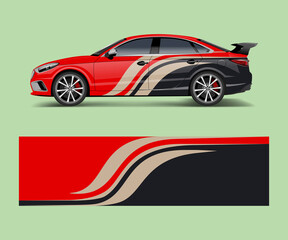 Racing car wrap. abstract strip shapes for Company car wrap, sticker, and decal template design vector