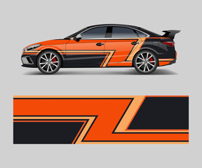 Obraz premium Car wrap decal design vector. Graphic abstract racing designs for vehicle, , race, adventure template design vector