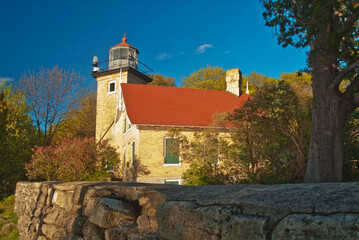 Fototapeta na wymiar 522-80 Eagle Bluff Lighthouse in Spring