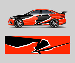 Racing car wrap. abstract strip shapes for Company car wrap, sticker, and decal template design vector