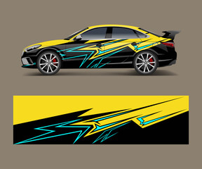 Fototapeta premium Car decal vector, graphic abstract racing designs for vehicle Sticker vinyl wrap