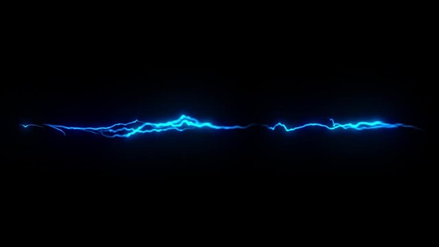 Blue Glowing Lightning Thunderbolt Graphic Element Loop Overlay