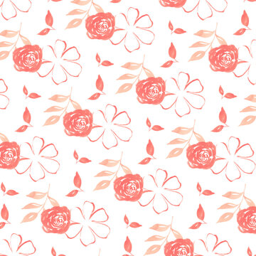 leaf and flower blossom watercolor collection 