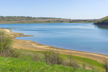 Fototapeta na wymiar Spring landscape of Krapets Reservoir, Bulgaria
