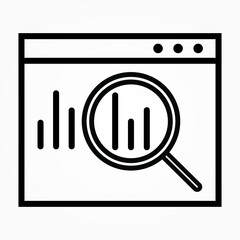 Icon Statistical Data search to Analysis chart diagram flow graph graphic design