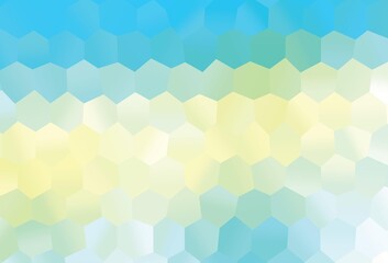 Light Blue, Yellow vector layout with hexagonal shapes.
