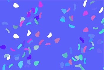 Light Pink, Blue vector background with abstract forms.