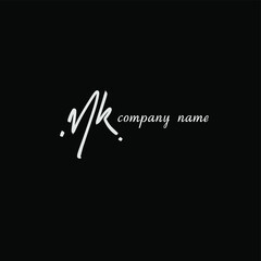 MK handwritten logo for identity