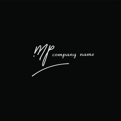 MP handwritten logo for identity