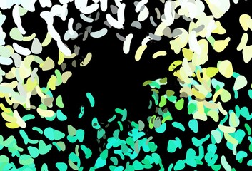 Dark Blue, Yellow vector backdrop with abstract shapes.