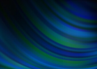 Dark BLUE vector glossy bokeh pattern.