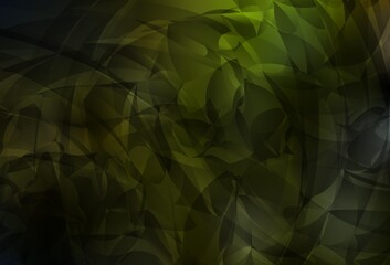 Obraz premium Dark Green, Yellow vector backdrop with memphis shapes.